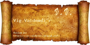Vig Valdemár névjegykártya